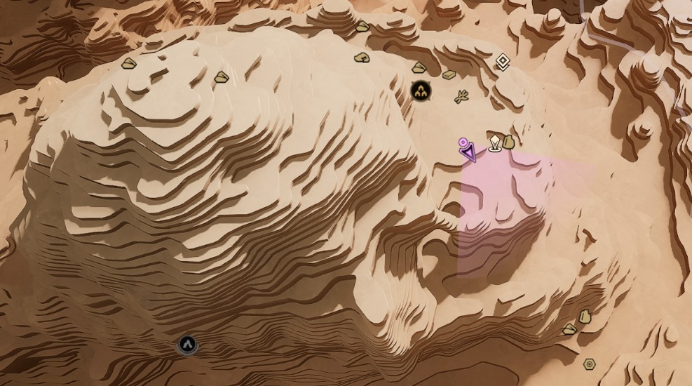 Zoomed in map view of Southern Comms Outpost buggy location