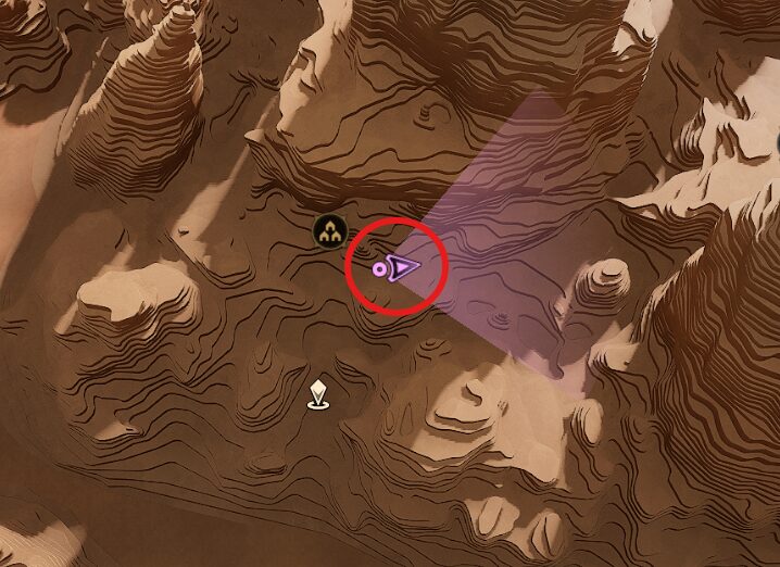 Map location of Khidr's Shadow Buggy Zoomed